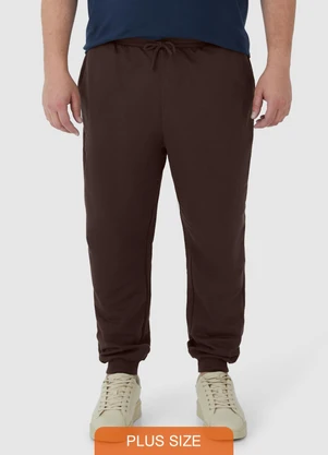 Malwee - Calça Jogger em Moletom Plus Marrom - MALWEE