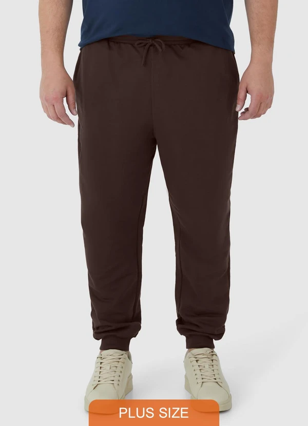 Malwee - Calça Jogger em Moletom Plus Marrom