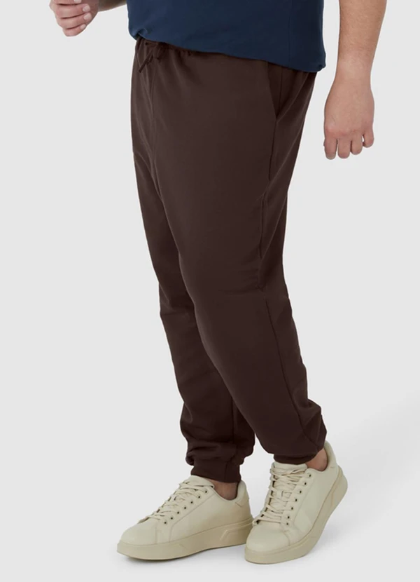 Malwee - Calça Jogger em Moletom Plus Marrom 2