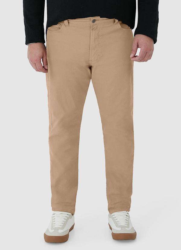 Malwee - Calça Skinny em Sarja Plus Bege