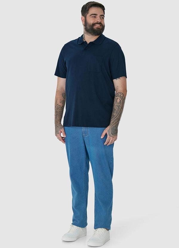 Malwee - Camisa Polo Tradicional em Piquet Azul 3