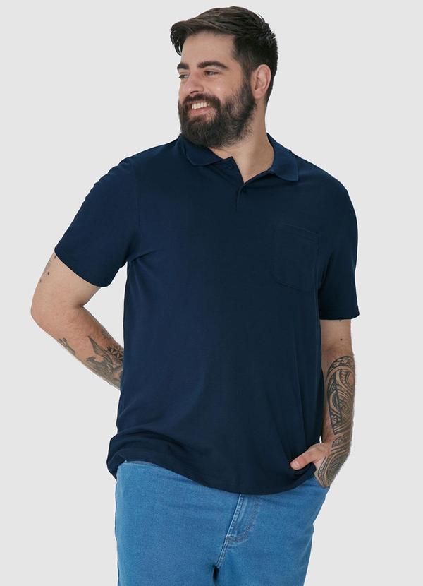 Malwee - Camisa Polo Tradicional em Piquet Azul 4