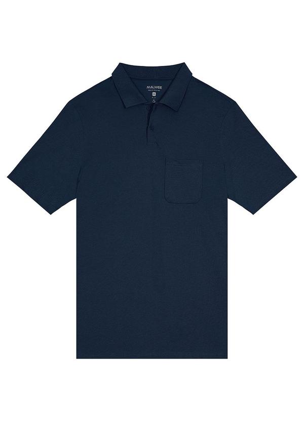 Malwee - Camisa Polo Tradicional em Piquet Azul 6