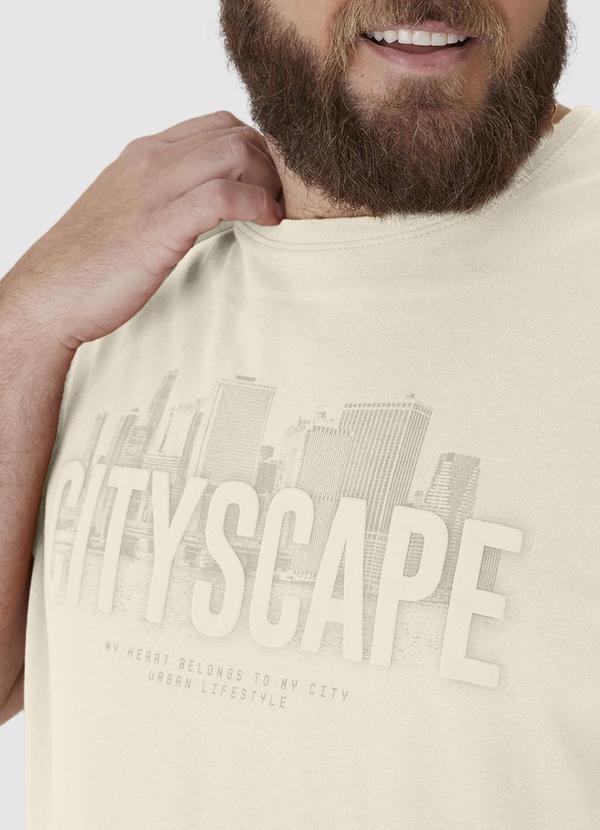 Malwee - Camiseta Cityscape Comfy Touch Plus Bege 3