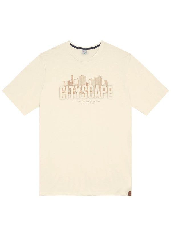 Malwee - Camiseta Cityscape Comfy Touch Plus Bege 5