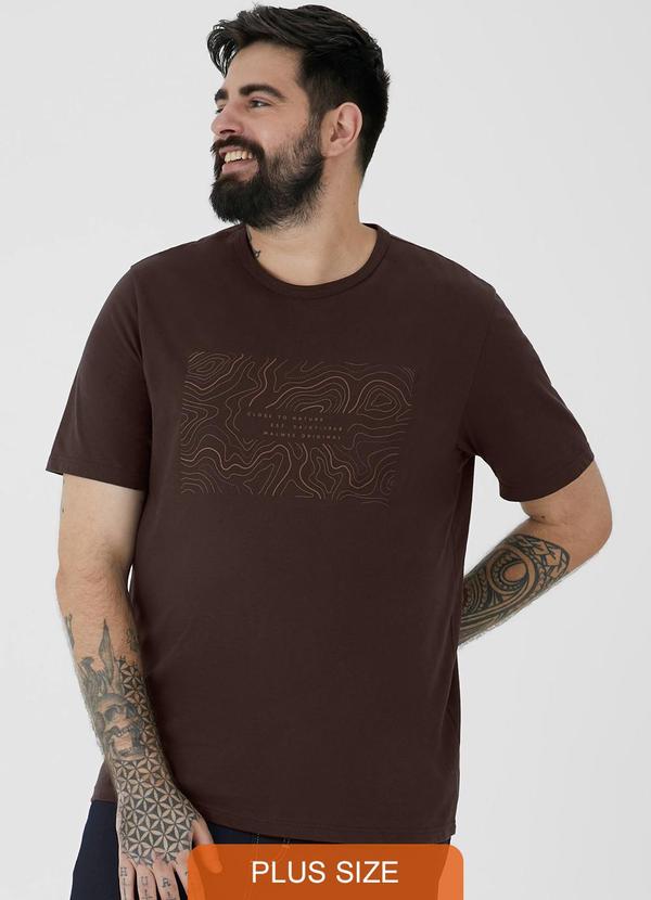 Malwee - Camiseta Close To Nature em Malha Marrom