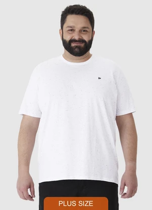 Malwee - Camiseta em Botonê Masculina Plus Branco - MALWEE