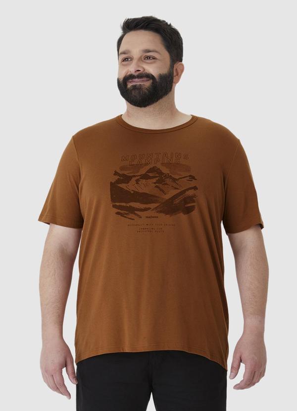 Malwee - Camiseta Mountains Camping Plus Marrom