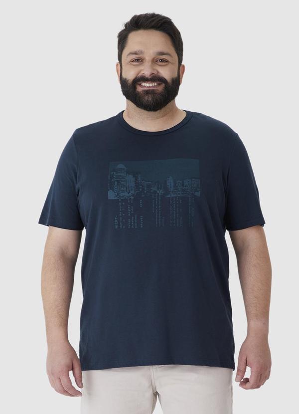 Malwee - Camiseta Night Masculina Plus Azul