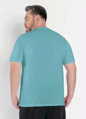 Basicamente - Camiseta Plus Size Turquesa - BASICAMENTE