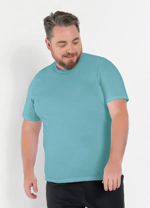 Basicamente - Camiseta Plus Size Turquesa
