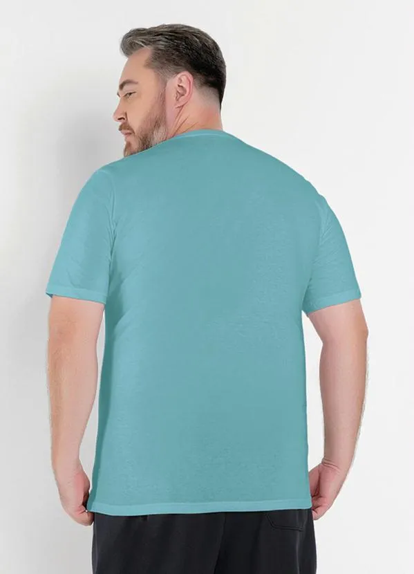 Basicamente - Camiseta Plus Size Turquesa 2
