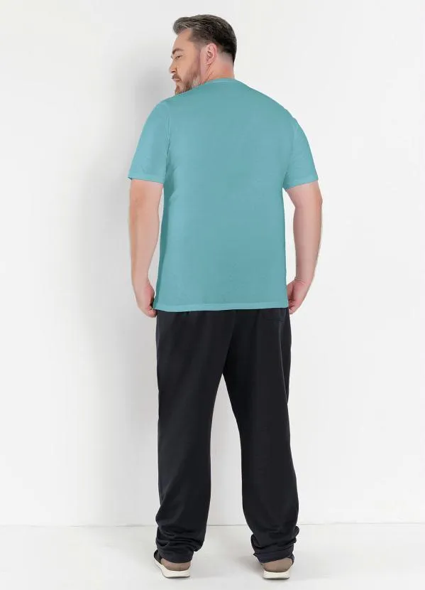 Basicamente - Camiseta Plus Size Turquesa 4