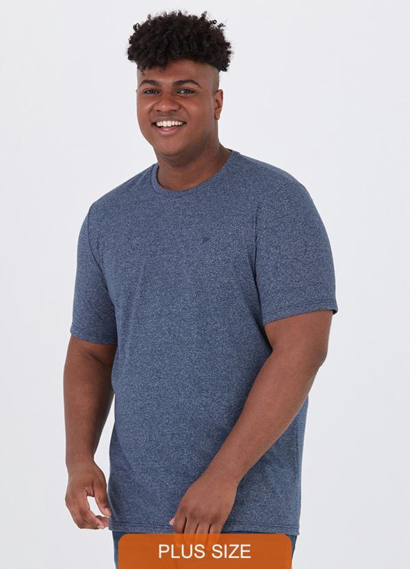 Malwee - Camiseta Tradicional Plus Size Masculina Azul