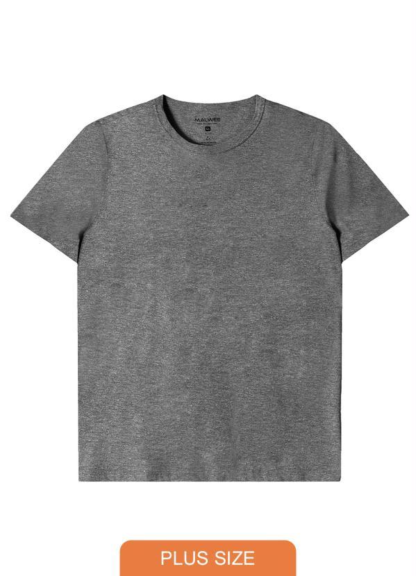 Malwee Plus - Camiseta Tradicional Plus Size Masculina Cinza 1