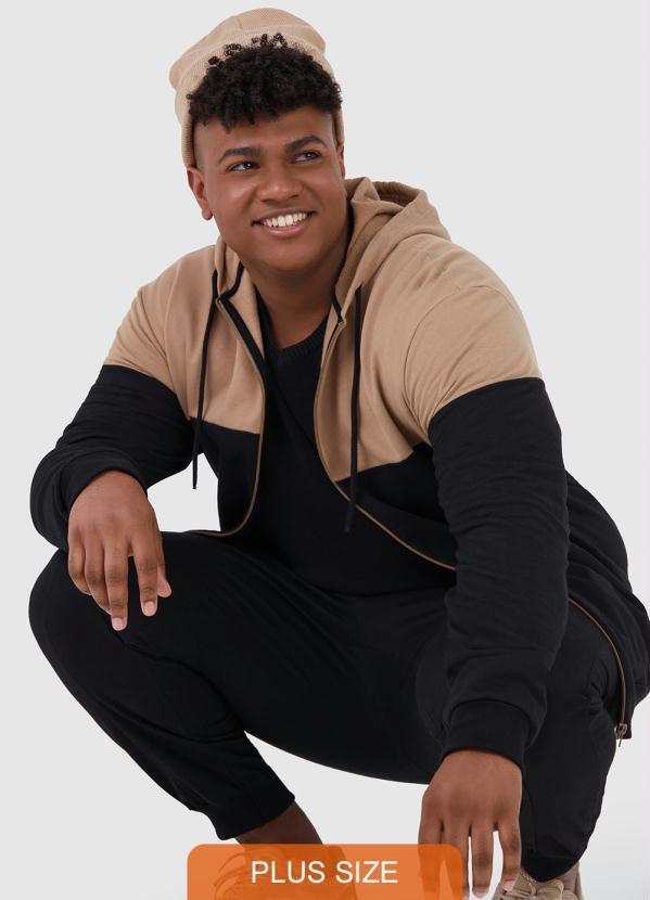 Malwee Plus - Jaqueta Tradicional Plus Size Masculina Preto