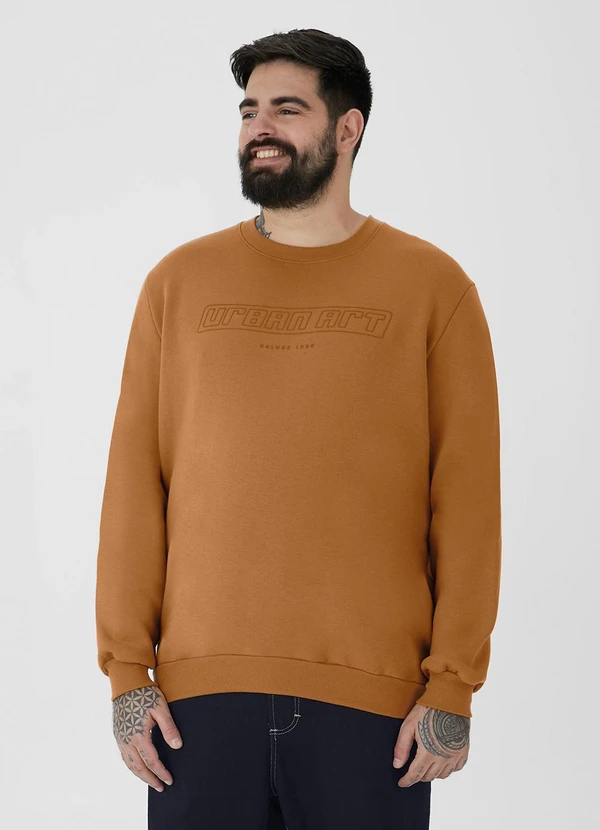 Malwee - Blusão Urban Art em Moletom Comfy Marrom