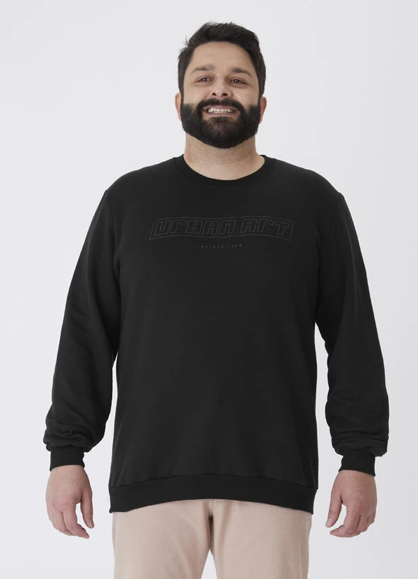 Malwee - Blusão Urban Art em Moletom Comfy Preto