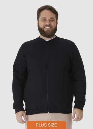 Malwee - Jaqueta Bomber Flanelado Plus Preto - MALWEE