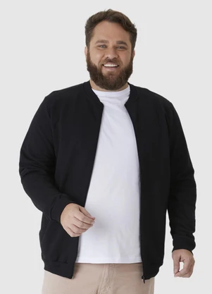 Malwee - Jaqueta Bomber Flanelado Plus Preto - MALWEE