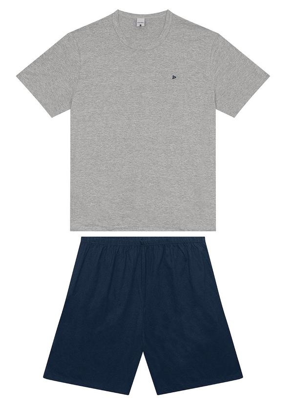 Malwee - Pijama Cinza Curto com Bordado Plus 2