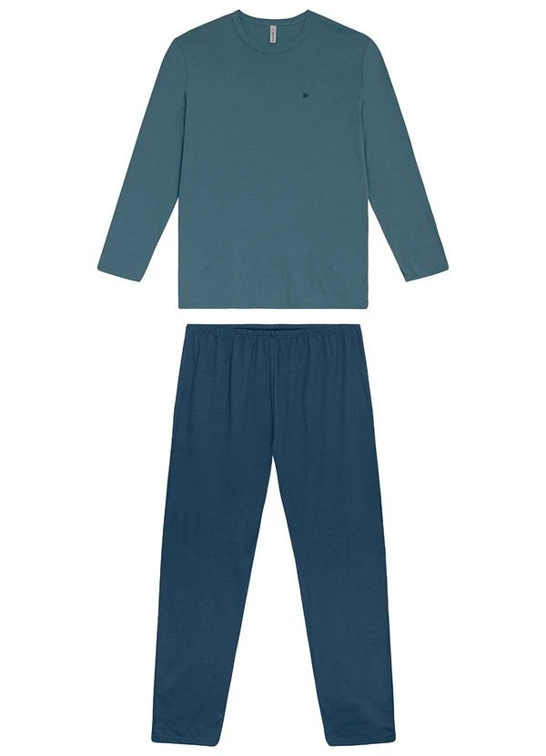 Malwee - Pijama Longo com Bordado Plus Azul 3