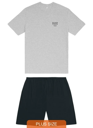 Malwee - Pijama Sleep Mode em Malha Plus Cinza - MALWEE