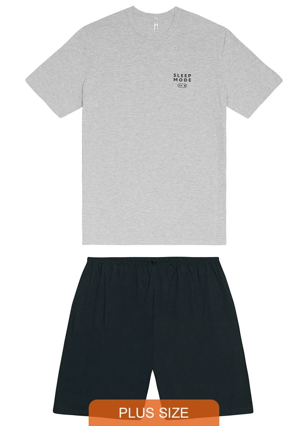 Malwee - Pijama Sleep Mode em Malha Plus Cinza