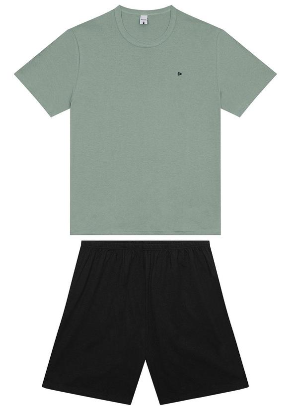 Malwee - Pijama Verde Menta Curto com Bordado Plus