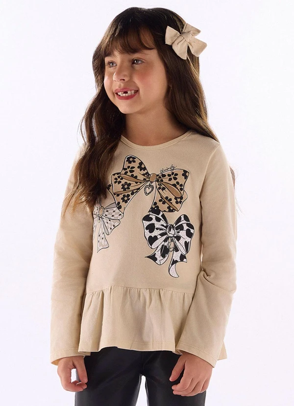 Quimby - Bata Algodão Estampa Laços Bege 1