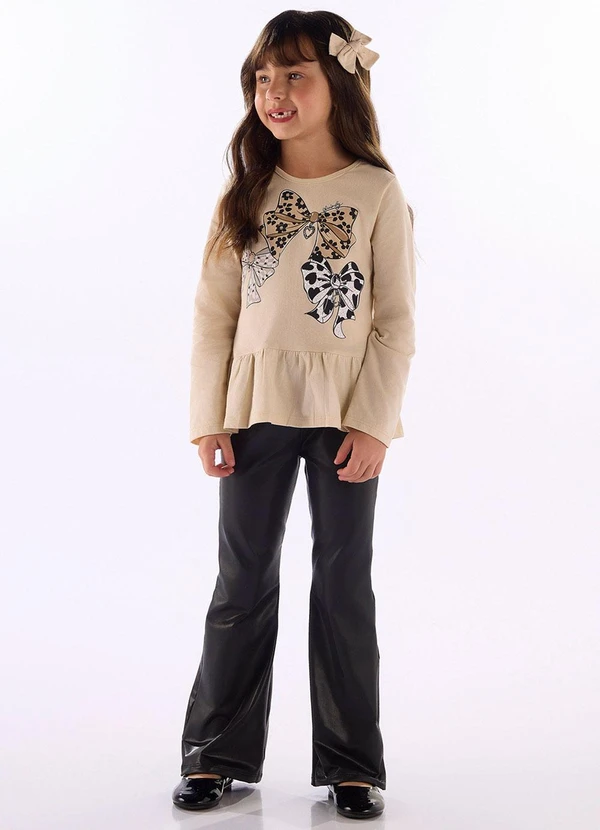 Quimby - Bata Algodão Estampa Laços Bege 2