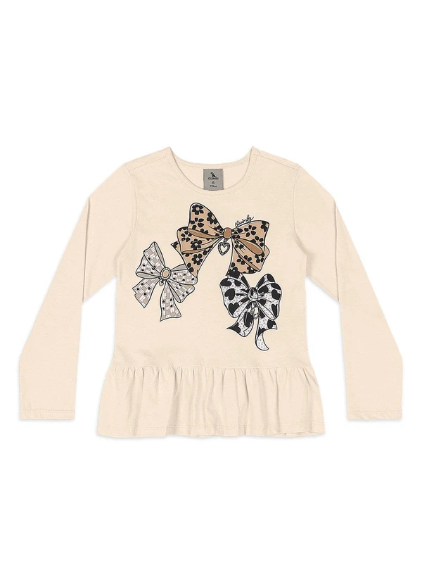 Quimby - Bata Algodão Estampa Laços Bege 3