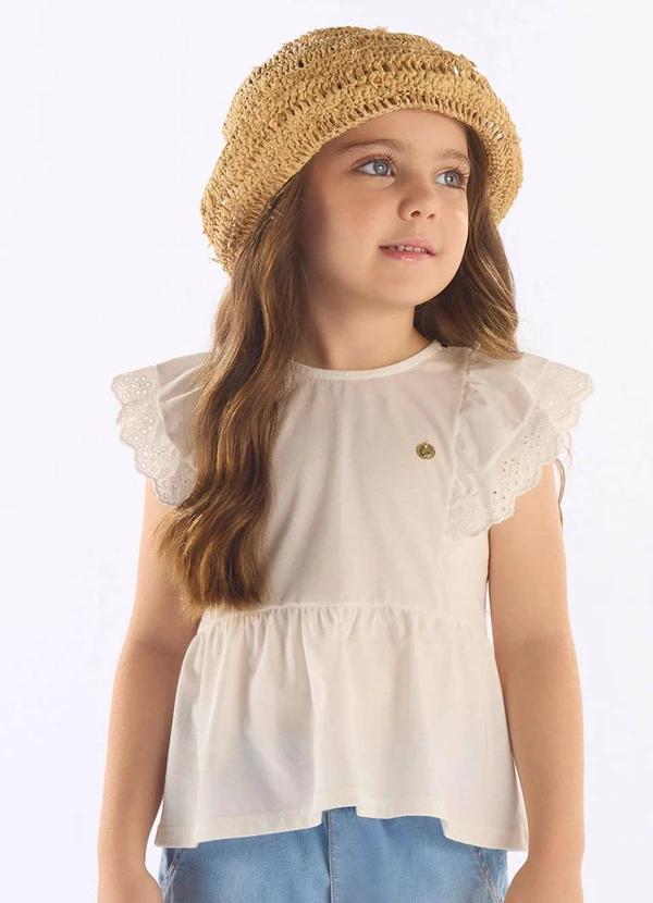 Up Baby - Bata Infantil em Algodão Branco 1