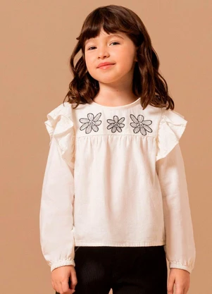 Bugbee - Bata Infantil em Tecido Branco - BUGBEE
