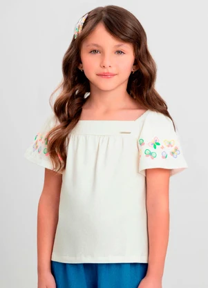 Bata Infantil para Menina em Cotton Quimby Branco - QUIMBY