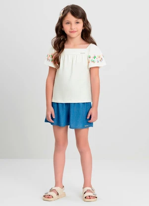 Bata Infantil para Menina em Cotton Quimby Branco - QUIMBY