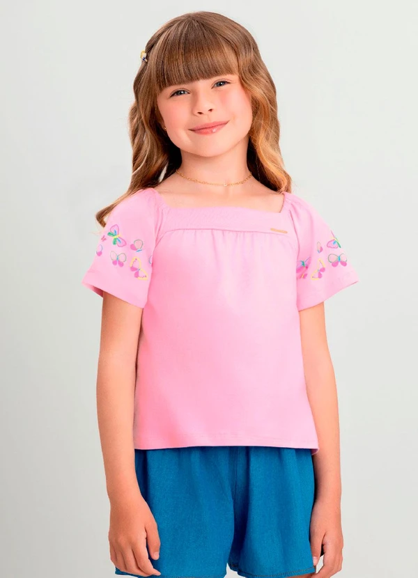 Quimby - Bata Infantil para Menina em Cotton Quimby Rosa