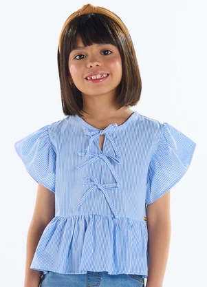 Quimby - Bata Listrada Menina Azul - QUIMBY