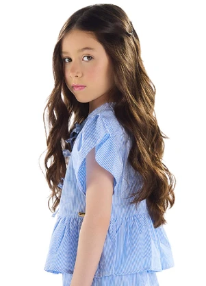 Quimby - Bata Listrada Menina Azul - QUIMBY
