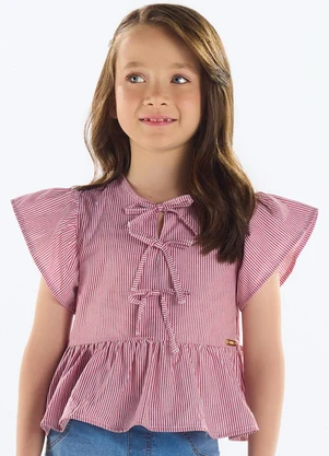 Quimby - Bata Listrada Menina Vermelho - QUIMBY