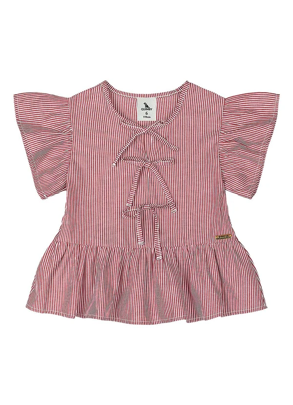 Quimby - Bata Listrada Menina Vermelho 3