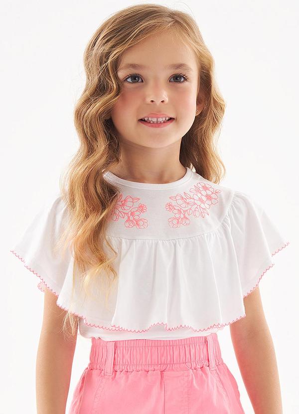 Up Baby - Bata Manga Curta Infantil Branco