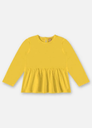 Up Baby - Bata Manga Longa Infantil Menina Amarelo - UP BABY