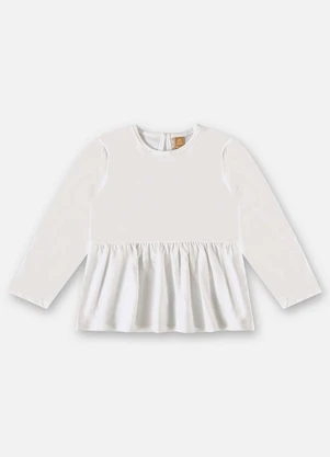 Up Baby - Bata Manga Longa Infantil Menina Off White - UP BABY