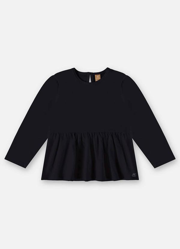 Up Baby - Bata Manga Longa Infantil Menina Preto