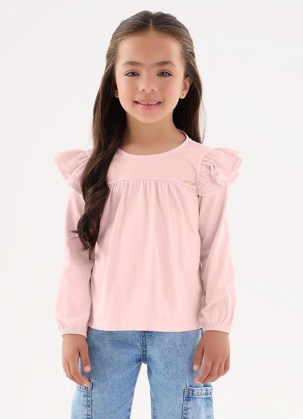 Up Baby - Bata Manga Longa Infantil Menina Rosa