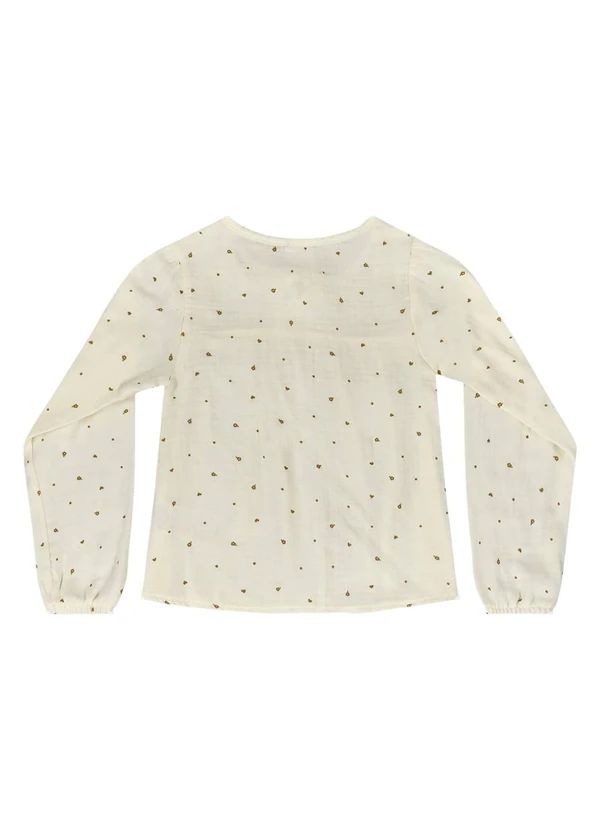 Quimby - Bata Manga Longa para Menina Bege 4