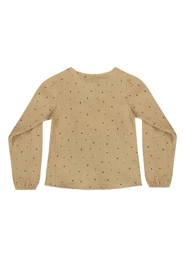 Quimby - Bata Manga Longa para Menina Marrom 4