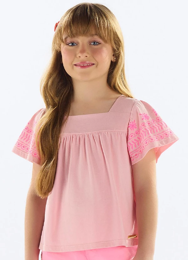 Quimby - Bata Meia Malha Menina Rosa