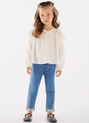 Up Baby - Bata Menina em Tricoline Bege - UP BABY